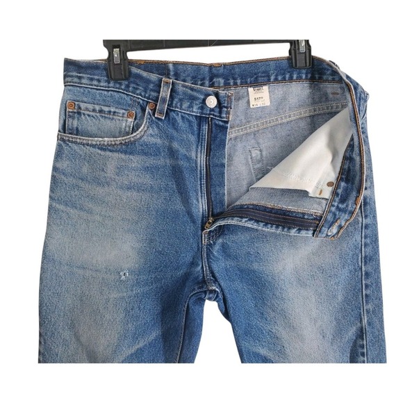 Vtg Y2K Levis 517 Blue Jeans Mens 34x30 (33x25) Straight Leg Distressed USA Made - Picture 9 of 14